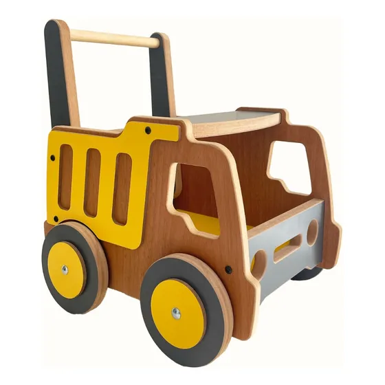 Juguete Niños Carrito De Empuje Infantil Madera Volcador
