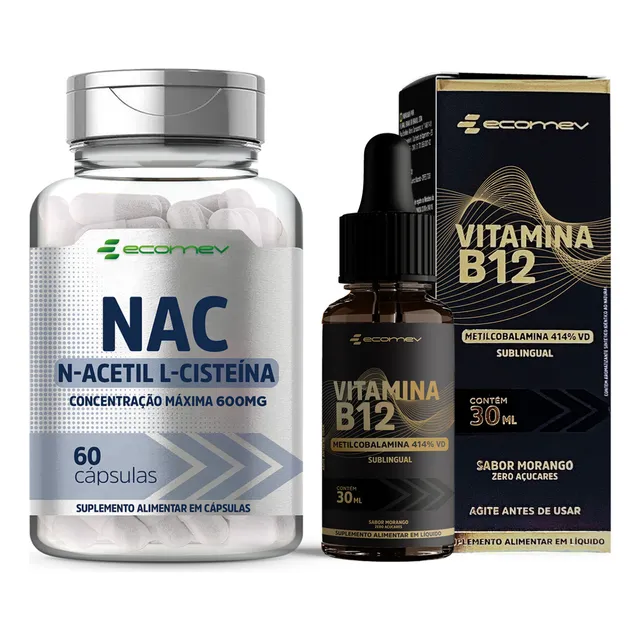 B12 Metil (forma Ativa) Em Gotas + Nac Acetilcisteina 600mg