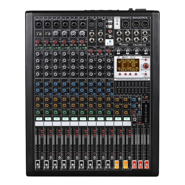 Mezcladora Pasiva Soundtrack Falcon-12 Usb/bt/12 Ch/efx