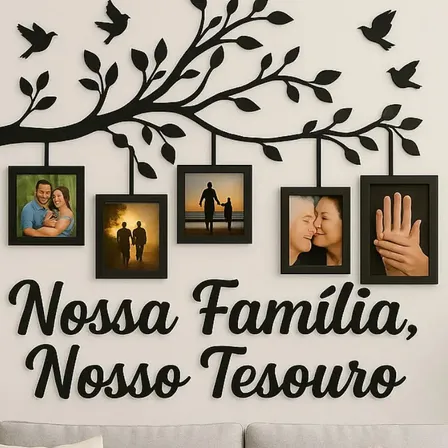 Porta Retrato Árvore Família Decorativo Quadro Fotos Parede