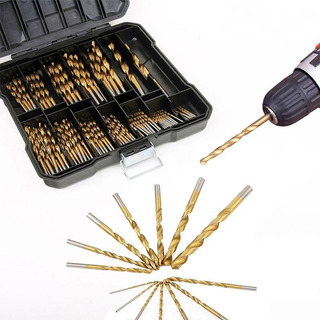 Conjunto De Brocas De Titânio Torção 99 Peças De Aço De Alta Conjunto De Brocas De Titânio Torção 99 Peças De Aço De Alta