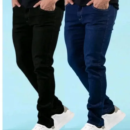 Kit 2 Calças Jeans Masculina Costura Reforçada