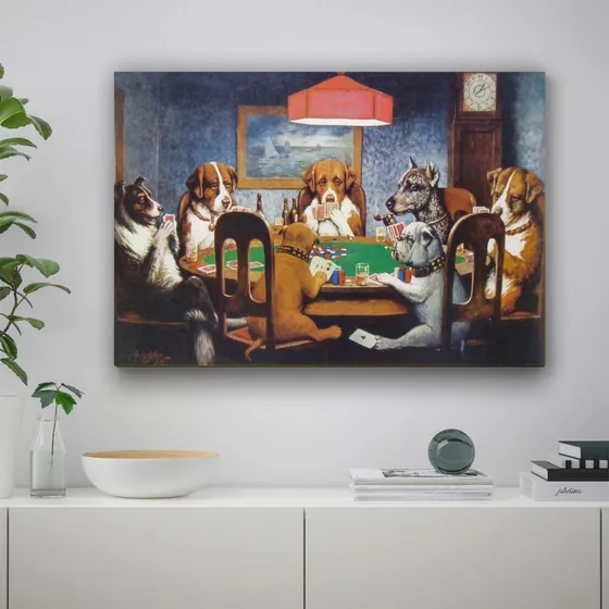 Cuadros Perros Jugando Al Poker - Cassius M. Coolidge 27x42