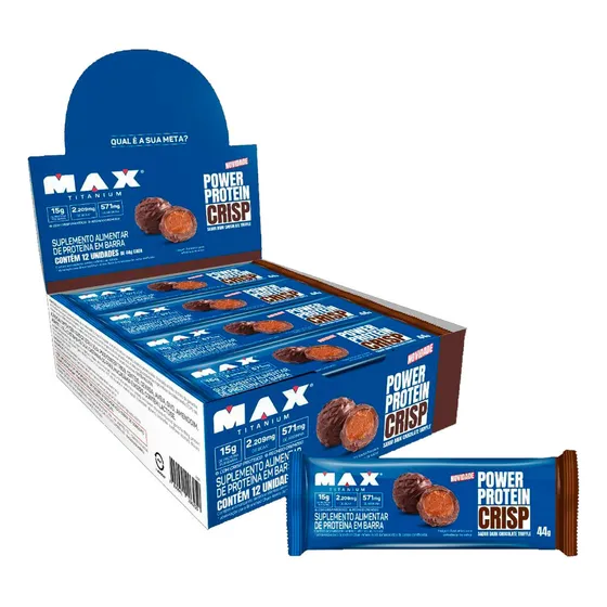 Power Protein Crisp 12 Un 44g Chocolate Truffle Max Titanium