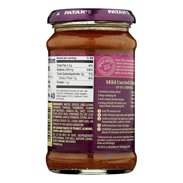 Pasta De Curry Suave, Contiene 40 En Calorias
