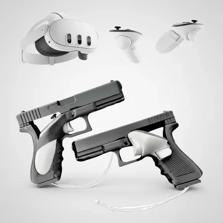 Arma Gun Pistola Suporte Controle Compativel Vr Meta Quest 3 Quest 3