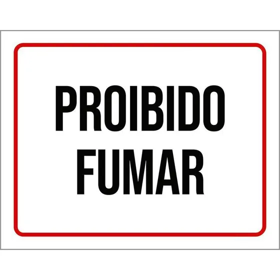Placa De Aviso - Proibido Fumar 18x23