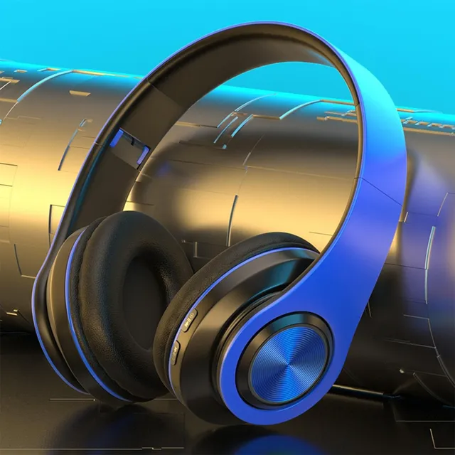 Auriculares Bluetooth plegables B39 con LED - Color azul inalámbrico