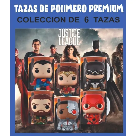 Taza De Cerámica Liga De La Justicia Coleccion Pack 6u.