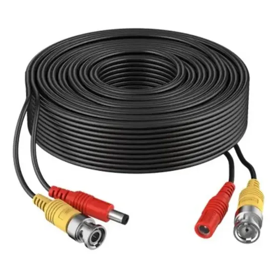 Rollo Cable Coaxial Dahua Con Alimentación 20mts