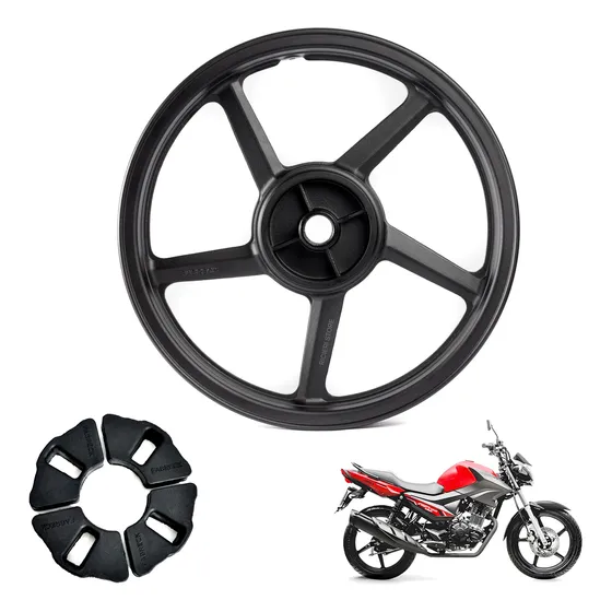 Roda Traseira Ybr Factor 125 / 150 Freio Tambor -  Liga Leve