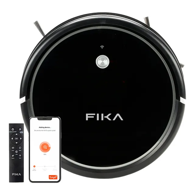Aspiradora Trapeadora Robot Fika Giroscopica Wifi Color Negro