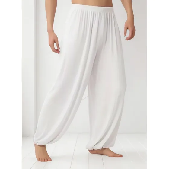 Hombre Casual Color Sólido Holgado Yoga Harem Pantalones Pan