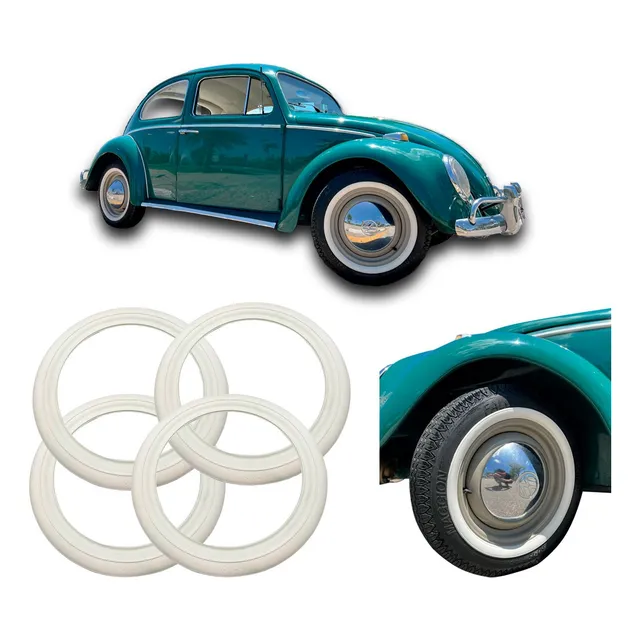 Banda Faixa Branca Fusca Kombi Pneu Aro 14 - Kit 4 Unidades