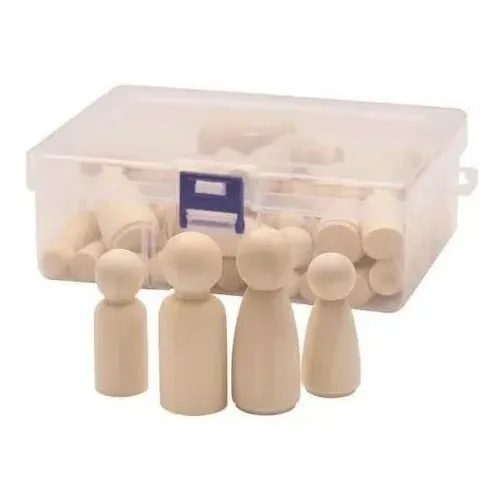 Kit 50 Bonecos Em Madeira Constelação Familiar Sistêmica