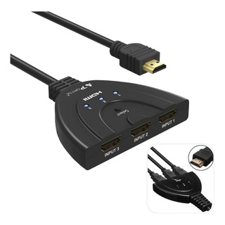 Adaptador Extensor Switch Hub Divisor Hdmi 3 Portas Saídas Adaptador Extensor Switch Hub Divisor Hdmi 3 Portas Saídas