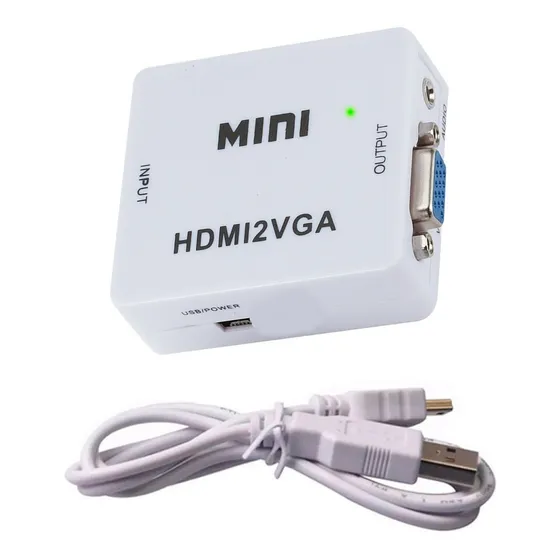Convertidor Adaptador De Hdmi A Vga Tv Monitor Audio Aux 