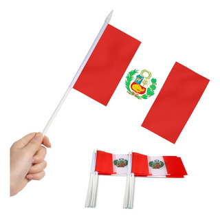 Mini Banderas Anley , Con Vara, Por 12 Unidades De Peru Mini Banderas Anley , Con Vara, Por 12 Unidades De Peru