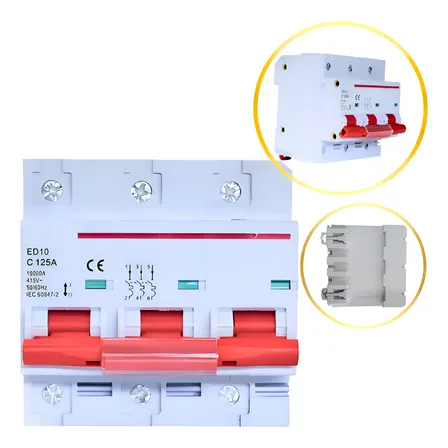 Disjuntor Tripolar Din 3 Polos Trifasico 125a Amperes C 125a