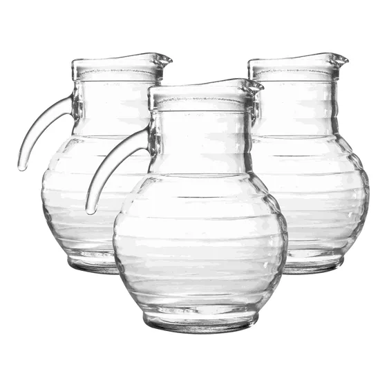 Juego Set X 6 Jarra Vidrio Agua Espiral 1,50 Lt Rigolleau