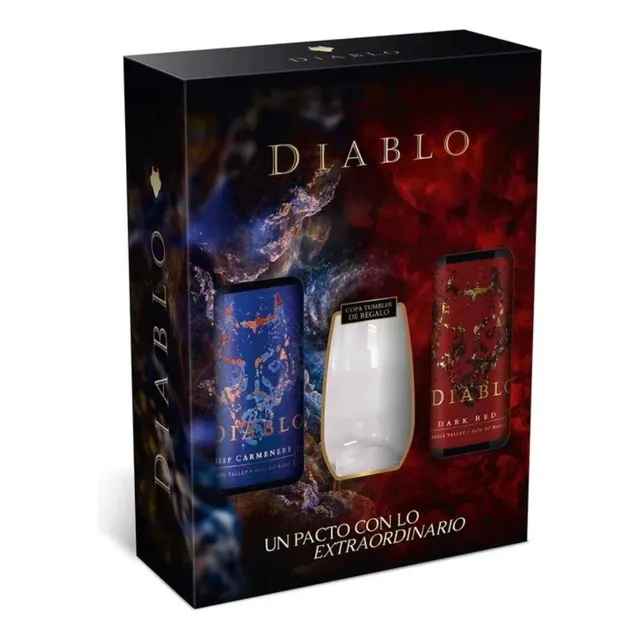 Pack Vino Diablo Dark Red 750+ Deep Carmenere 750 + Vaso