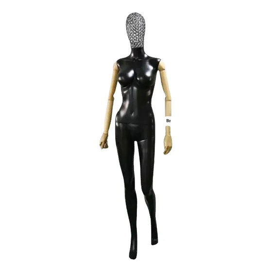 Manequim Feminino Braço Articulado Madeira Cabeça Aramada 1p