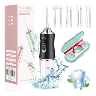 Irrigador Bucal De Dientes Portatil Con Limpiador De Lengua, Incluye 8 Boquillas Y Caja De Hilo Dental Irrigador Bucal De Dientes Portatil Con Limpiador De Lengua, Incluye 8 Boquillas Y Caja De Hilo Dental