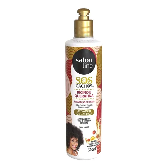 Ativador Sos Cachos Rícino E Queratina Salon Line 300ml
