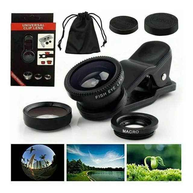 Kit De Lente Universal De Ojo De Pez Macro Gran Angular 