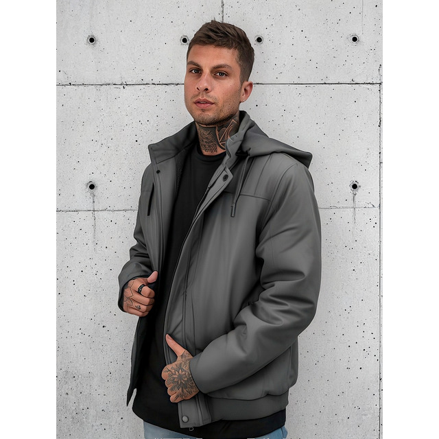 Casaco Masculino Plus Size Jaqueta Sarja Forrada Capuz Casaco Masculino Plus Size Jaqueta Sarja Forrada Capuz