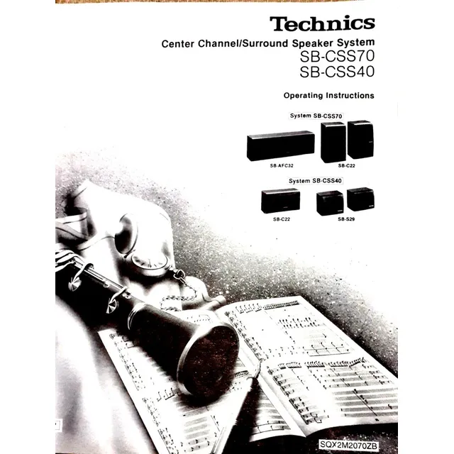 Manual De Parlantes Technics  System Sb-css70 Y Sb-css40