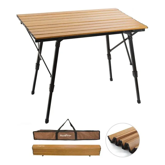 Large Portable Aluminum Folding Camping Tablehat Fold Up