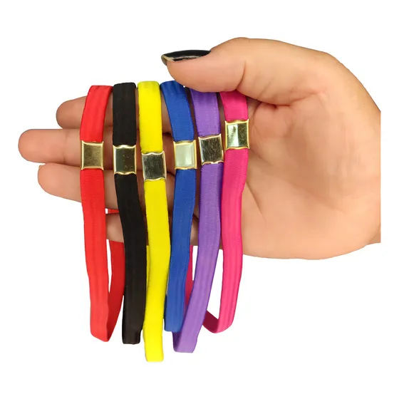 6 Elásticos Faixa Cabelo Headband Tiara Masculina Afro Puff Cor 6 Cores