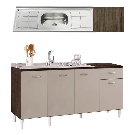 Bajo Mesada Armario Mueble Cocina 4 Puertas + Mesada LG
