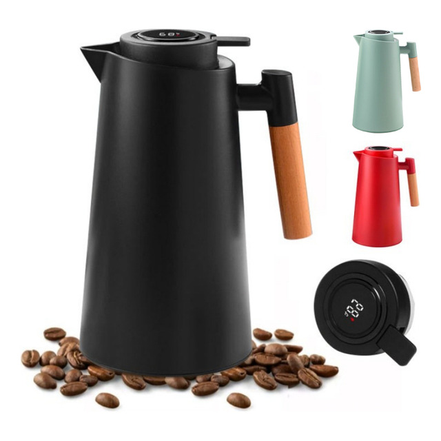 Garrafa Térmica 1 Litro Com Termômetro Led Para Chás / Café Garrafa Térmica 1 Litro Com Termômetro Led Para Chás / Café