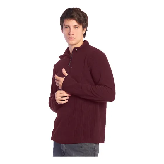 Buzo Volcom Lifestyle Hombre Gridlock Bordo Ras