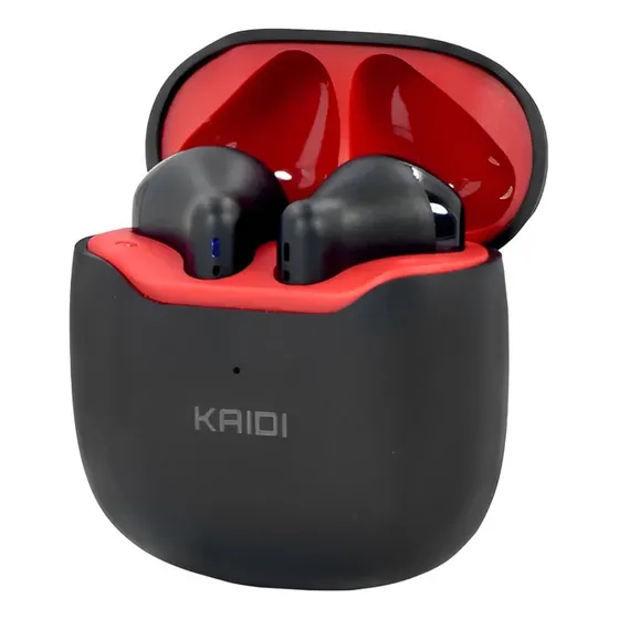 Fone De Ouvido Sem Fio Tws Bluetooth 5.1 Kaidi 771 Cor Preto Luz Vermelho