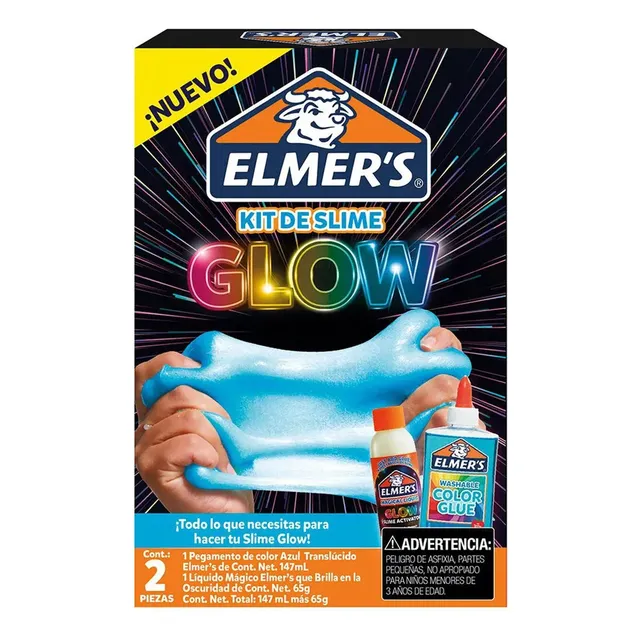 Kit De Slime Elmers Glow In The Dark 2 Piezas Fosforescente
