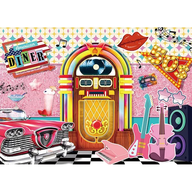 Cartel Foto Retro Año 50 Diseño Rock N Roll Diner Para Sock