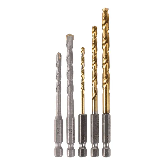 5 Brocas Inserción Hexagonal De 1/4 Concreto Y Metal D-23765