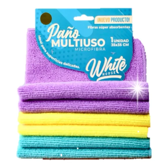 Paño Multiuso Microfibra 35x35cm White House X Docena