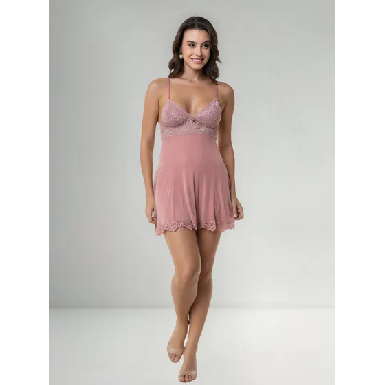 Camisolin Camisón Solera Puntilla En Ruedo Seda Fria Lumiere