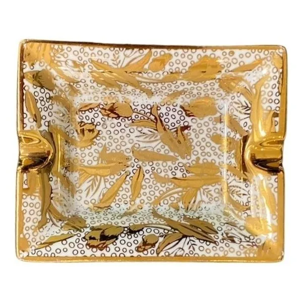 Cenicero Rectangular Porcelana Diseño Chino Antiguo