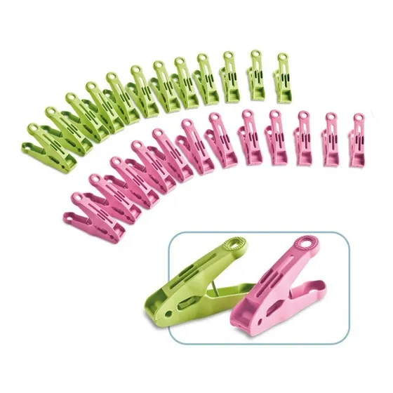 48 Plastic Clothesline Fasteners Reinforced Nailer Assorted Color