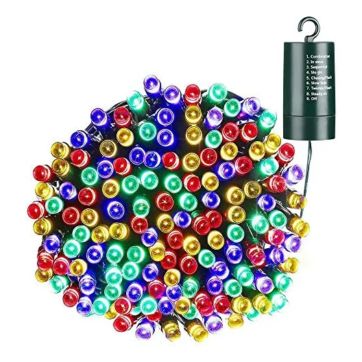 Luces De Navidad De Batería Azul Joomer, 66ft 200led Lvm4f