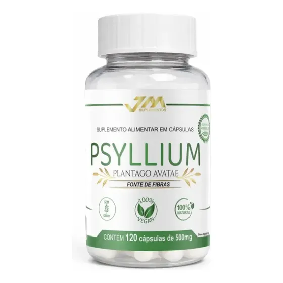 Psyllium Puro 120 Capsulas De 500mg Jmsuplemento 1 Pote