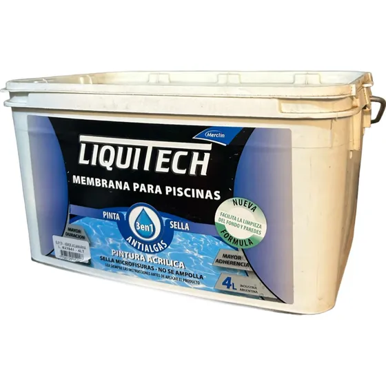 Pintura Piscina Membrana Liquitech 4 Lts Antialgas Mf Shop