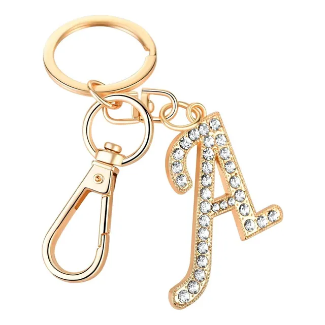 Llavero Para Mujer Alfabeto Cristal Colgante Letra Inicial