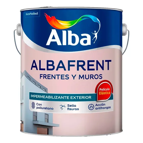 Latex Exterior Impermeabilizante Albafrent Muros 20l Pintumm Acabado Mate Color Blanco