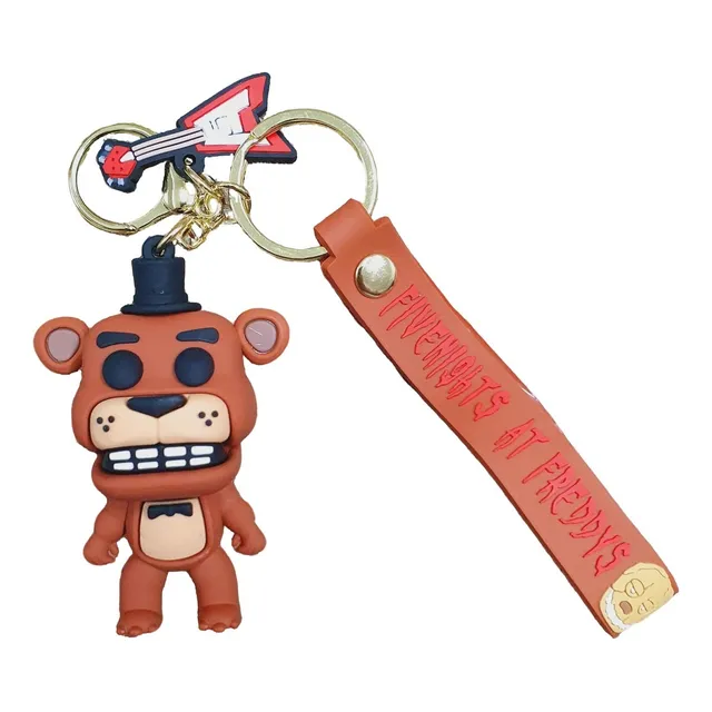 Llavero Goma Five Nights At Freddy's Game Fnaf Con Correa